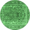 thumbnail image 1 of Ahgly Company Indoor Round Persian Emerald Green Traditional Area Rugs, 4' Round, 1 of 4