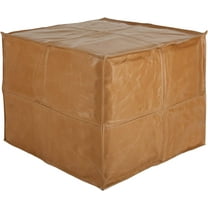 leatherooze 16*20*20 inch Indoor outdoor Leather Pouf, Brown (Comes with No Filler)