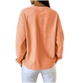 thumbnail image 6 of Vintage Hoodies Women Long Sleeve Women's Striped Crewneck Sweatshirt Oversized Long Sleeve Pullover Hoodless Tops Loose Casual Loungewear Orange L, 6 of 8