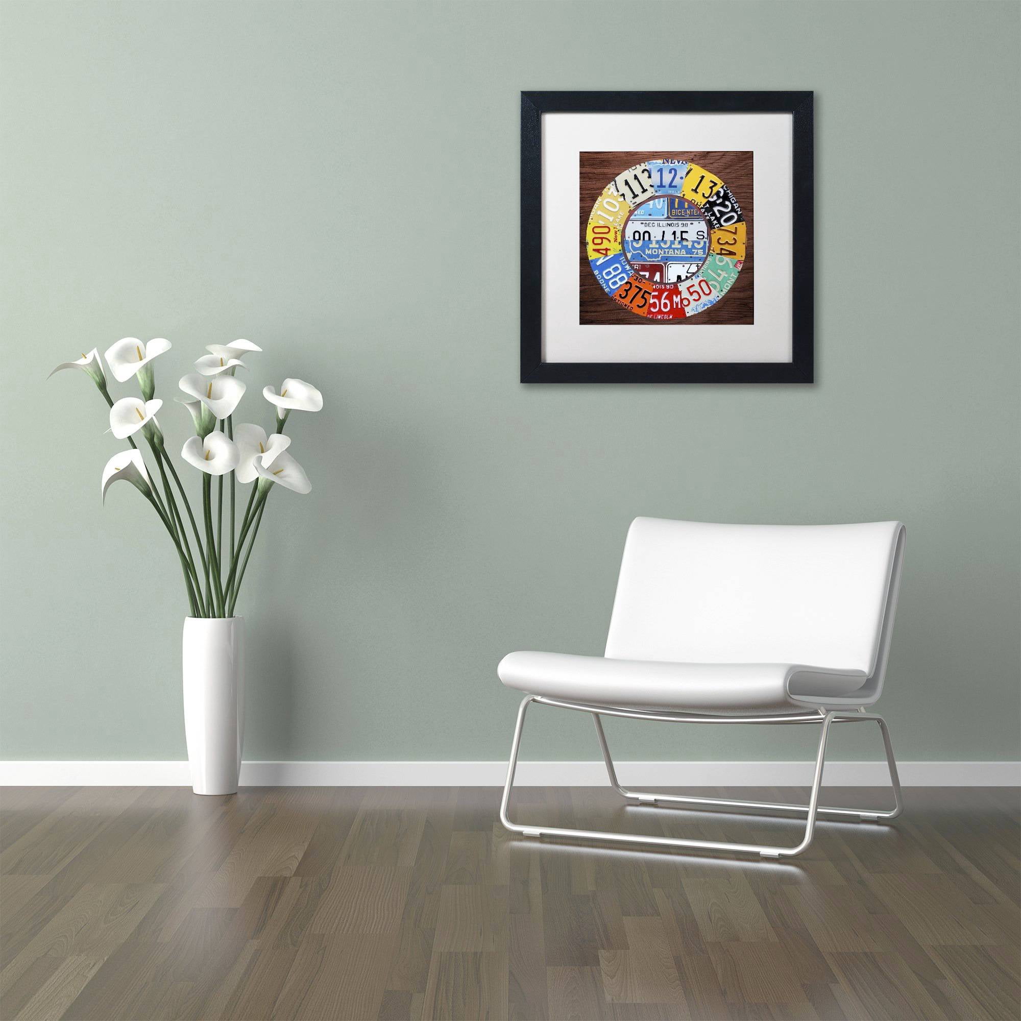 Trademark Fine Art 'Clock Square' Canvas Art by Design Turnpike, White Matte, Black Frame