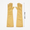 thumbnail image 3 of Unique Bargains 1 Pair Party Gloves Elegant Mid-Length Stretch Satin Long Opera Party Gloves 14.96"x4.72" Gold Tone, 3 of 5