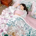 thumbnail image 4 of Castle Fairy Colorful Tree Leaves Bedding Comforter Set 7 Pieces for Female Men Women,Botanical Plants Full Bedding Set Lightweight,Spring Garden Fitted Sheet Flat Sheet,Luxury Bedroom Decor, 4 of 8