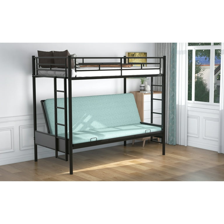 Dawn Whisper Twin over Full Metal Bunk Bed Multi Function Black Walmart