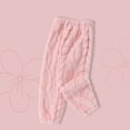 thumbnail image 2 of FAOWME Girls Fuzzy Sleep Pants Elastic Waist Trousers Loungewear Pjs Pants Light Pink 18-24 Months, 2 of 3