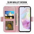 thumbnail image 6 of Asuwish Compatible with Samsung Galaxy A35 5G Wallet Phone Case and Tempered Glass Screen Protector Flip Credit Card Holder Stand Mandala Flower Cell Cover for A 35 35A A355G Women Men Pink, 6 of 8