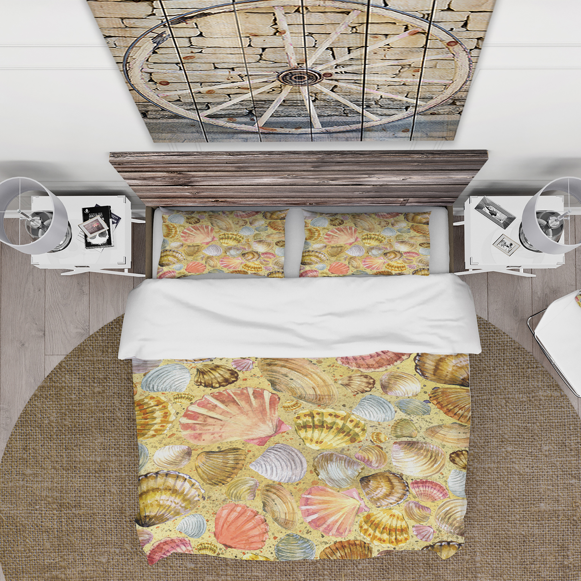 Designart 'Seashell and Sea Sand' Coastal Duvet Cover Set