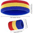 thumbnail image 3 of Willbond 3 Pieces Sweatbands Set, Includes Sports Headband and Wrist Sweatbands Striped Sweat Band for Athletic Men and Women, 3 of 4