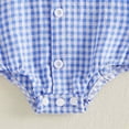thumbnail image 6 of mgoYE Baby Boy Clothes 6-9 Months Newborn Baby Boy Clothes Button Short Sleeve Shirt Romper Jumpsuit Collared Bodysuit One-Piece Summer Outfit(Blue,0-3 Months), 6 of 8