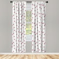 thumbnail image 3 of Ambesonne Floral Curtains, Oversimplified Flower Art, Pair of 28"x63", Dark Coral and White, 3 of 5