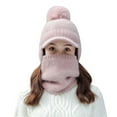 thumbnail image 4 of Winter Pink Baseball Cap Womens Earmuffs Add Flocking Thermal Cycling Warm Hat Knitting Scarf, 4 of 4