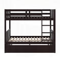 thumbnail image 2 of Full Size Solid Pine Platform Bed with Twin Size Trundle, Espresso (No Box Spring Needed) for Bedroom, 2 of 12