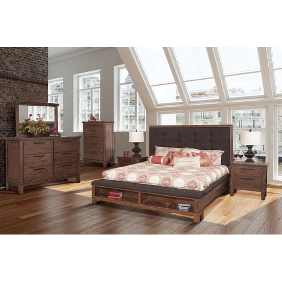 New Classic Furniture Cagney 6-Piece Wood King Bedroom Set in Chestnut