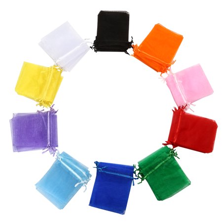 Assorted Gift Bags - TKOOFN 100Pcs Organza Assorted Colors Gift Pouch Bags 4 x 5 Inch for Favors Candy Party