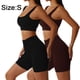 thumbnail image 2 of Conjuntos de entrenamiento acanalados para mujer, 2 piezas, sujetador deportivo sin costuras, cintura alta, leggings de yoga, 2 of 6