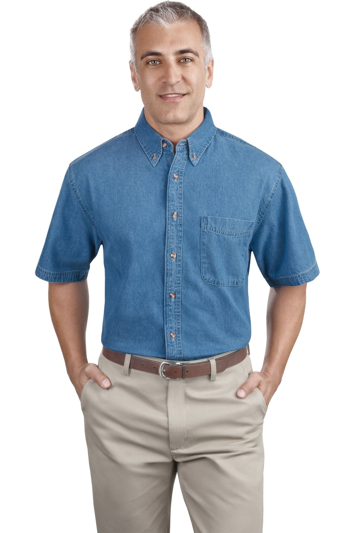 Port & Company - Short Sleeve Value Denim Shirt - Walmart.com