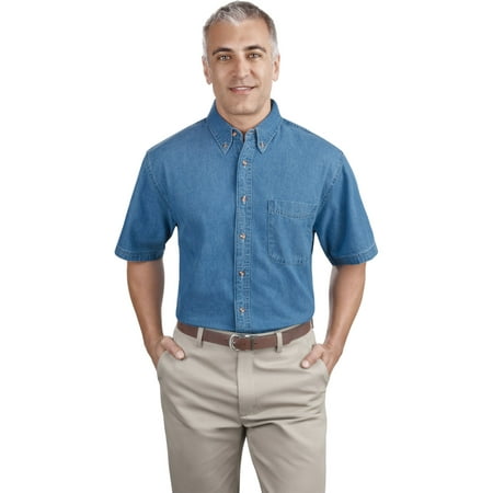 Port & Company - Short Sleeve Value Denim Shirt (Best Way To Wear Denim Shirt)