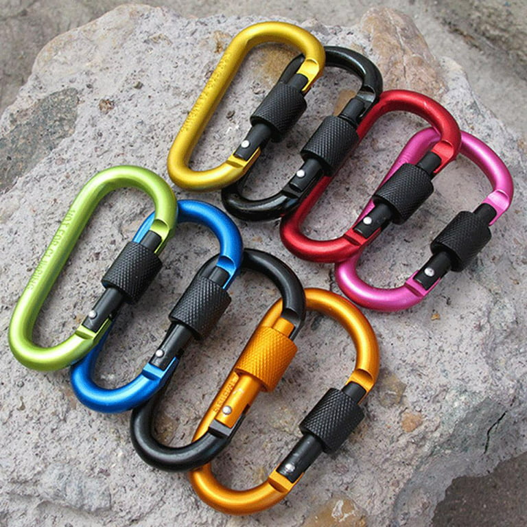 6 Pc Mini Metal Carabiner Clips Camp Hiking Snap Hook On Attach Lock K —  AllTopBargains