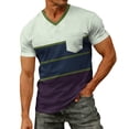 thumbnail image 4 of CONZONE Men's Tshirts Short Sleeve T-Shirts for Men Casual Striped V Neck Lightweight Tees Cozy Summer Tops, 4 of 8