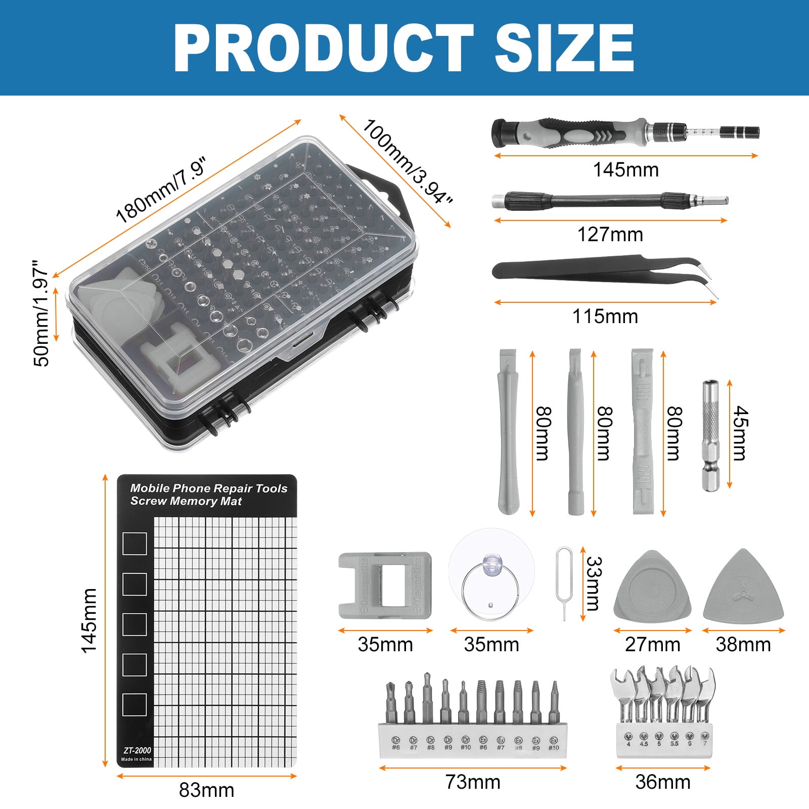 Uxcell 136 in 1 Magnetic Precision Screwdriver Set Electronics Repair Tools Kit with 96 Bits Flexible Shaft and Extension Rod for Cellphone Game Console Laptop PC Computer Camera, Grey