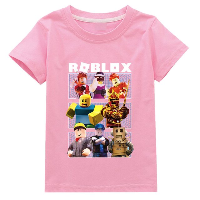 ROBLOX Camiseta de manga corta bidimensional para niños y niñas, ropa de moda periférica de juego, algodón fino, nuevo