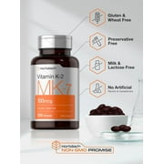 Vitamin K2 MK7 100mcg | 250 Softgels | Non-GMO. Gluten Free Supplement | by Horbaach