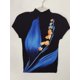 thumbnail image 3 of Miyake - Camiseta de verano para mujer, nueva, plisada, con estampado de manga corta, estilo coreano, holgada, de alta gama, con cuello medio alto, 3 of 5