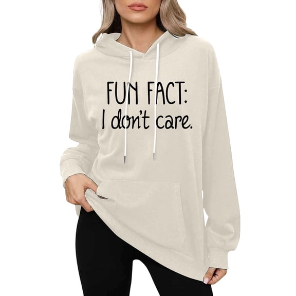 Hoodie For Women Casual Graphic Print Hooded Sweatshirt Pullover for Street Casual Fashion Tops Beige L