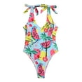 thumbnail image 2 of Fengqque Women Sexy Swimwear Fruit Printed Bandage Backless Siamese Swimsuit, 2 of 3