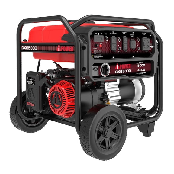 5000-Watt Recoil Start Gasoline Powered Portable Generator with 223cc OHV Engine and CO Sensor Shutdown