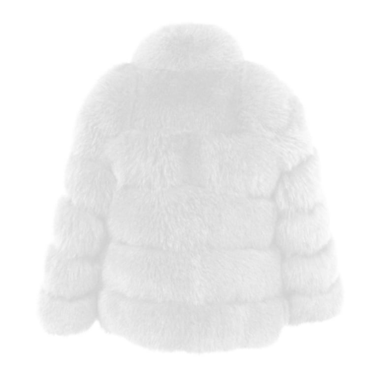 RYRJJ Women's Plus Size Faux Fur Jacket Fall Winter Warm