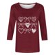 thumbnail image 5 of RKSTN Valentines Gift 3/4 Length Sleeve Womens Tops Oversized Crewneck Valentine Day Loves Heart Graphic Print Short Sleeve T Shirt Womens Casual Plus Size Round Neck Three Quarter Sleeve Tee Shirt, 5 of 6