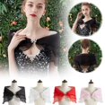 thumbnail image 2 of Bridal Banquet Lace Mesh Shawl with Diamond-Buckle One Shoulder Design?? B5X42, 2 of 6