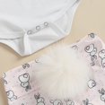 thumbnail image 2 of Infant Baby Girl Easter Outfits Short Sleeve Romper + Bunny Tail Shorts + Headband Set 0-18M, 2 of 6