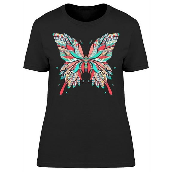 Patterned Butterfly Grunge T-Shirt Women -Image by Shutterstock, Female x-Large
