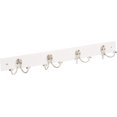 thumbnail image 1 of Stratford Wall Mount Wood Rack for Entryway Kitchen and Bathroom Organization, Satin Nickel White Large, 1 of 3