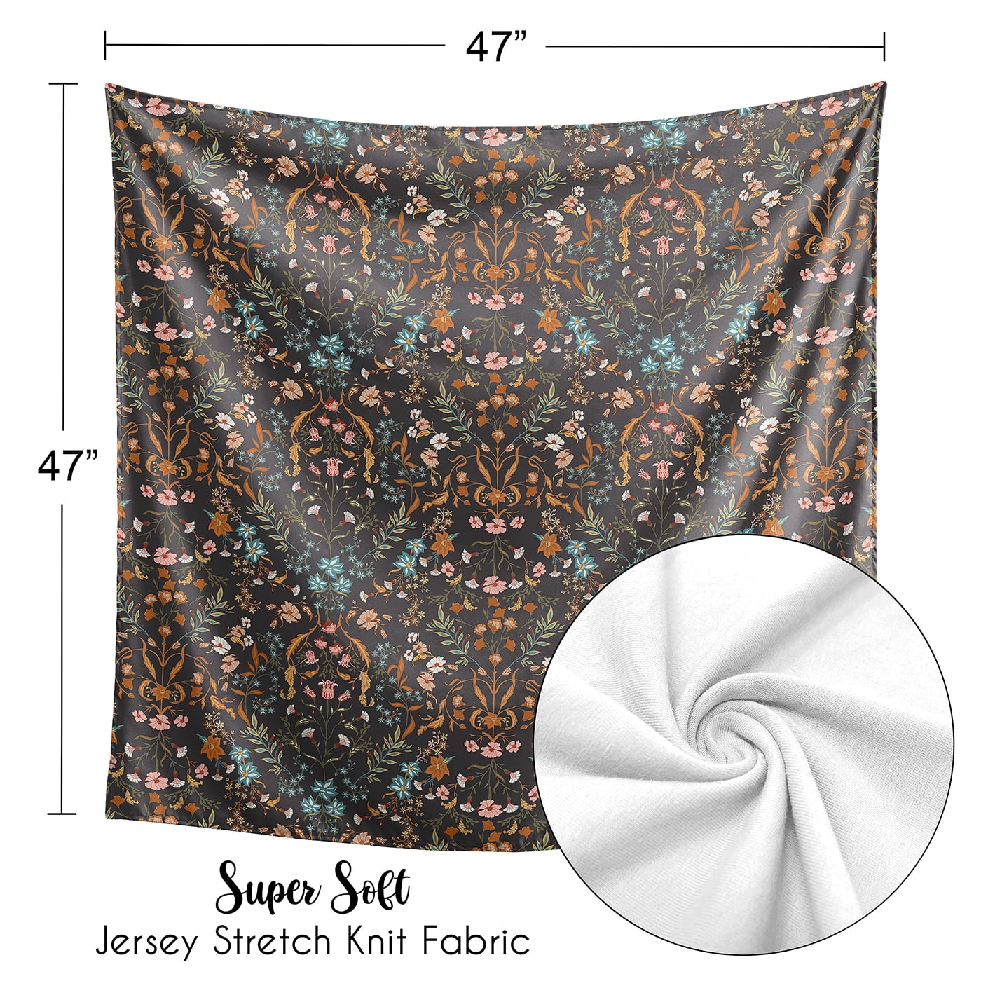 Sweet Jojo Designs Boho Floral Wildflower Black and Orange Girl Swaddle Blanket