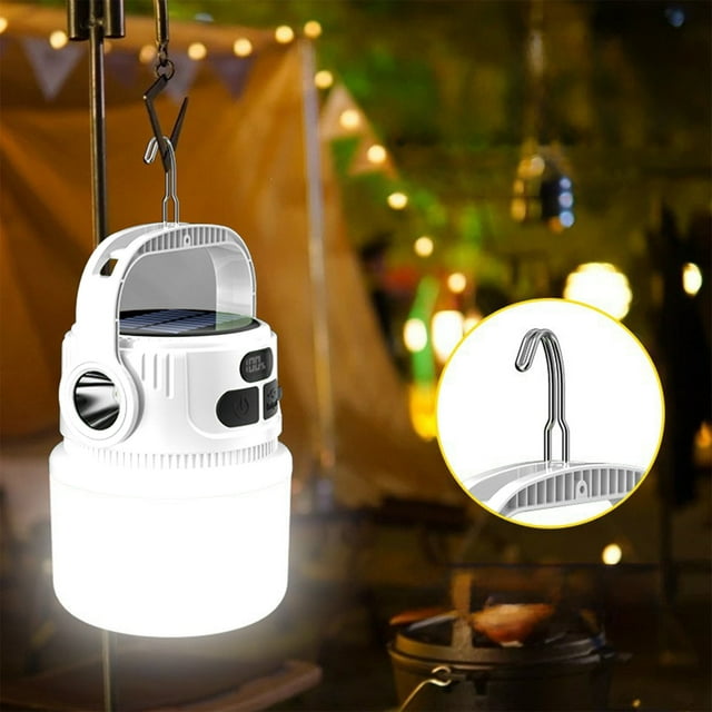 TopLLC Desk Lamp Solar LED Multifunctional Outdoor Camping Lighting Rechargeable Ambient Light Tent Market Stall Light Plastic illuminated lamp
