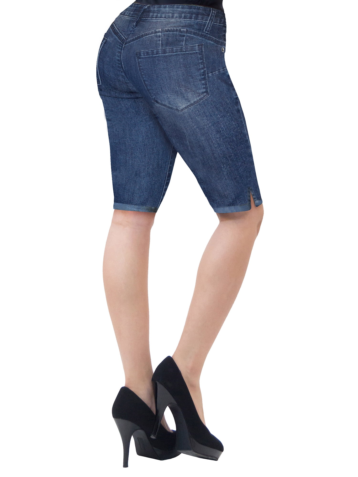 Inseam Butt Lift Stretch Bermuda Shorts 