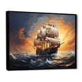 thumbnail image 2 of Designart "Legacy of the Caribbean Pirate Ship III" People Framed Wall Art - Modern Orange Pirate Entryway Framed Wall Art, 2 of 6