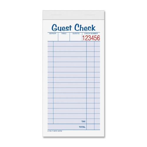 National Checking G3616 Guest Checks – 4 Pack Of 15-Line Waitress Pads, 100 Pages Each (USA Made)