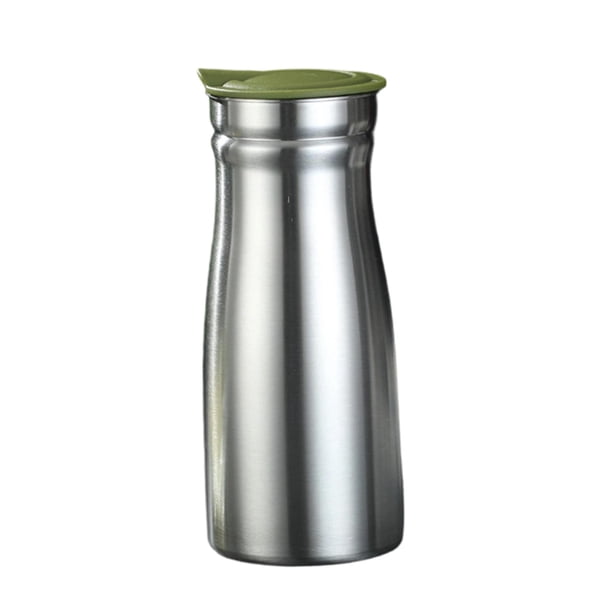 Hervidor aislado de acero inoxidable de 0,8 L, jarra de agua versátil para bebidas frías, Verde sin asa