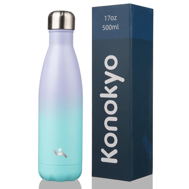 Konokyo Botellas de agua aisladas Frasco de metal Vacumm de acero inoxidable de doble pared de 17 oz para viajes deportivos Oasis