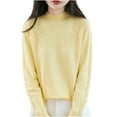 thumbnail image 1 of HongQid Chandails Femme Automne Hiver Chaud Doux Tricoté Ample Chandail Col Roulé Manches Longues, 1 of 5