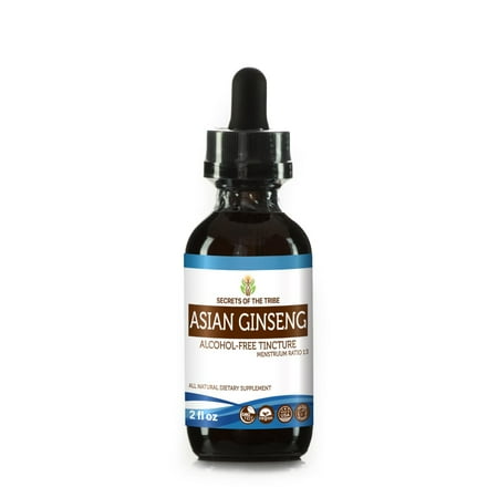 Instant Korean Panax Ginseng - Asian Ginseng Tincture Alcohol-FREE Extract, Wildcrafted Korean Red Ginseng (Asian Ginseng, Panax Ginseng) Dried Root 2 oz