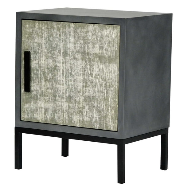 27' Distressed Gray Iron Accent with a Wood Door