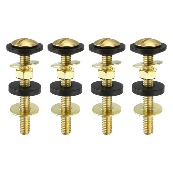 4Pack Toilet Tank Screws Kit, Carbon Steel Bolts with Nuts and Gaskets