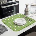 thumbnail image 3 of Green Christmas Tree Pattern Dish Drying Mat for Kitchen 1 Pack, Ultra Absorbent Microfiber Dishes Drainer Mats,16x18in(41x46cm), 3 of 6