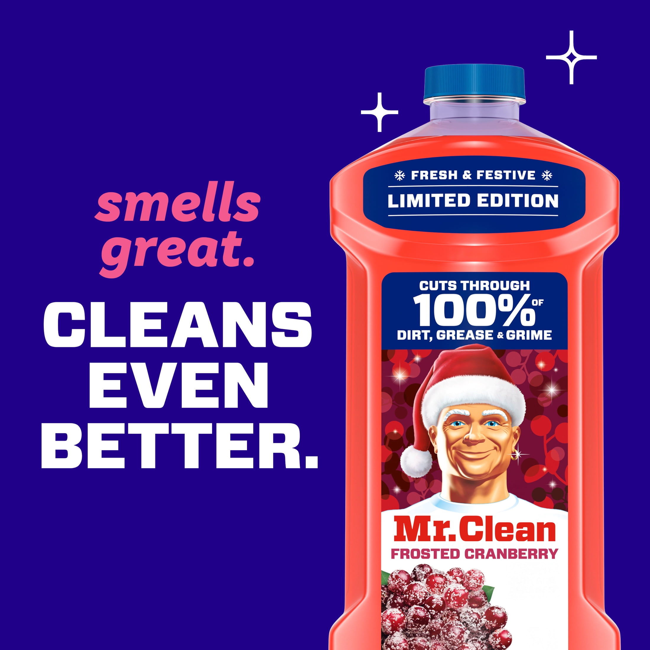 Mr. Clean All Purpose Cleaner, Floor Cleaner, Mop Soap, Cleaning Liquid, Frosted Cranberry, 41 fl oz