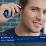 Barbasol 5-Head Rotary Shaver and Rechargeable Nose and Ear Hair Trimmer, Men's, 2-Piece Grooming Bundle, Blue