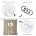 thumbnail image 5 of Japanese Dog Bathroom Shower Curtains with 12 Hooks Polyester Waterproof Shower Curtain for Stalls and Bathtubs Modern Minimalist Cartoon Cream Decorative Bathroom Privacy Curtain 36x72 Inches, 5 of 9